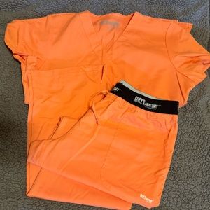 Apricot orange Grey’s Anatomy scrub set